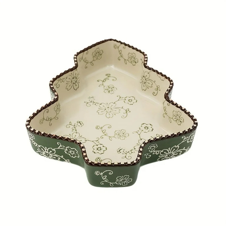 Christmas Decor Tree Shaped Ceramic Baking Tray - Durable Food Grade Heat-Resistant Decorative Pl... | Walmart (US)