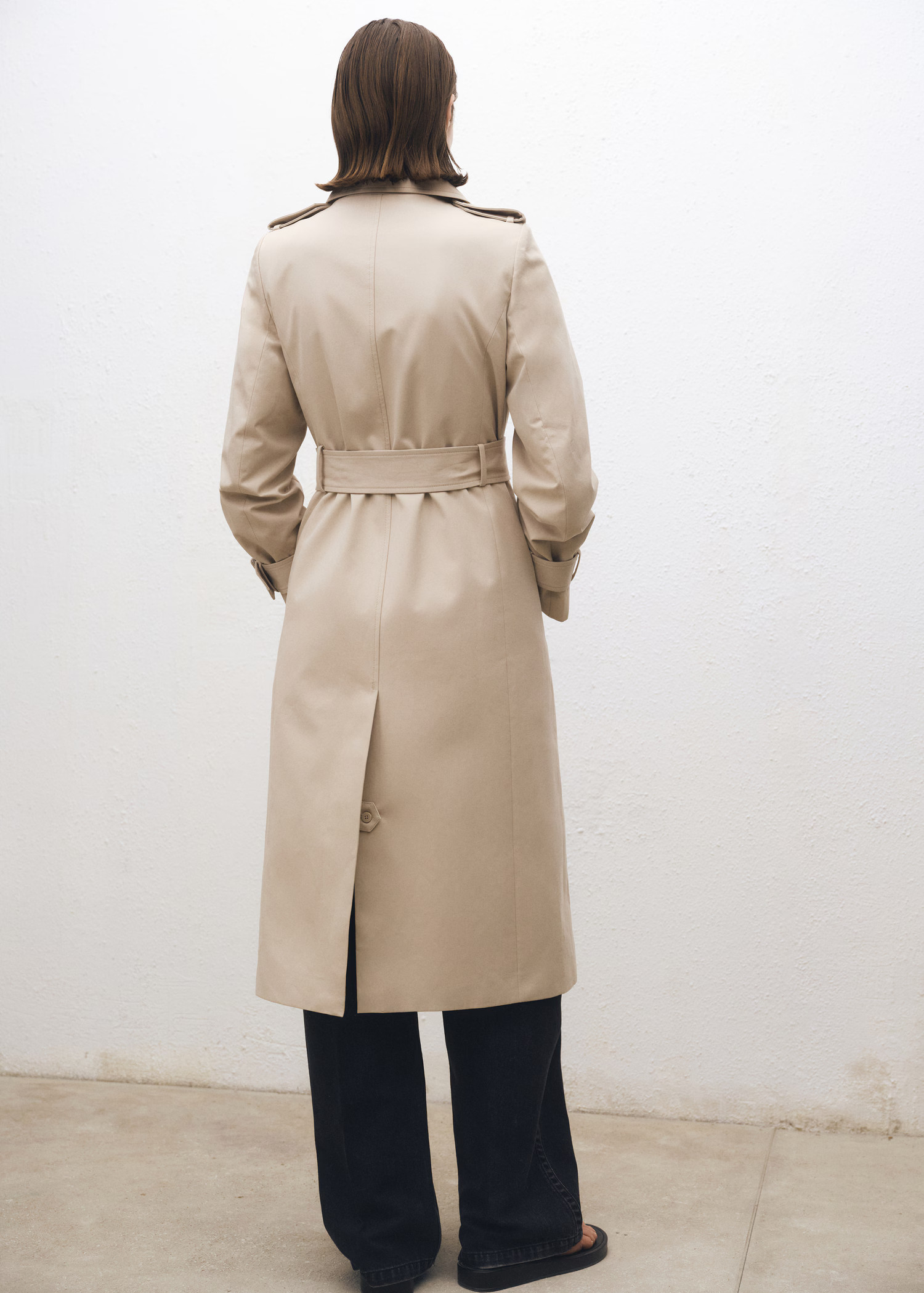 Double-breasted cotton trench coat - Women | MANGO United Kingdom | MANGO (UK)