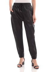 Faux Leather Joggers | Avec Les Files