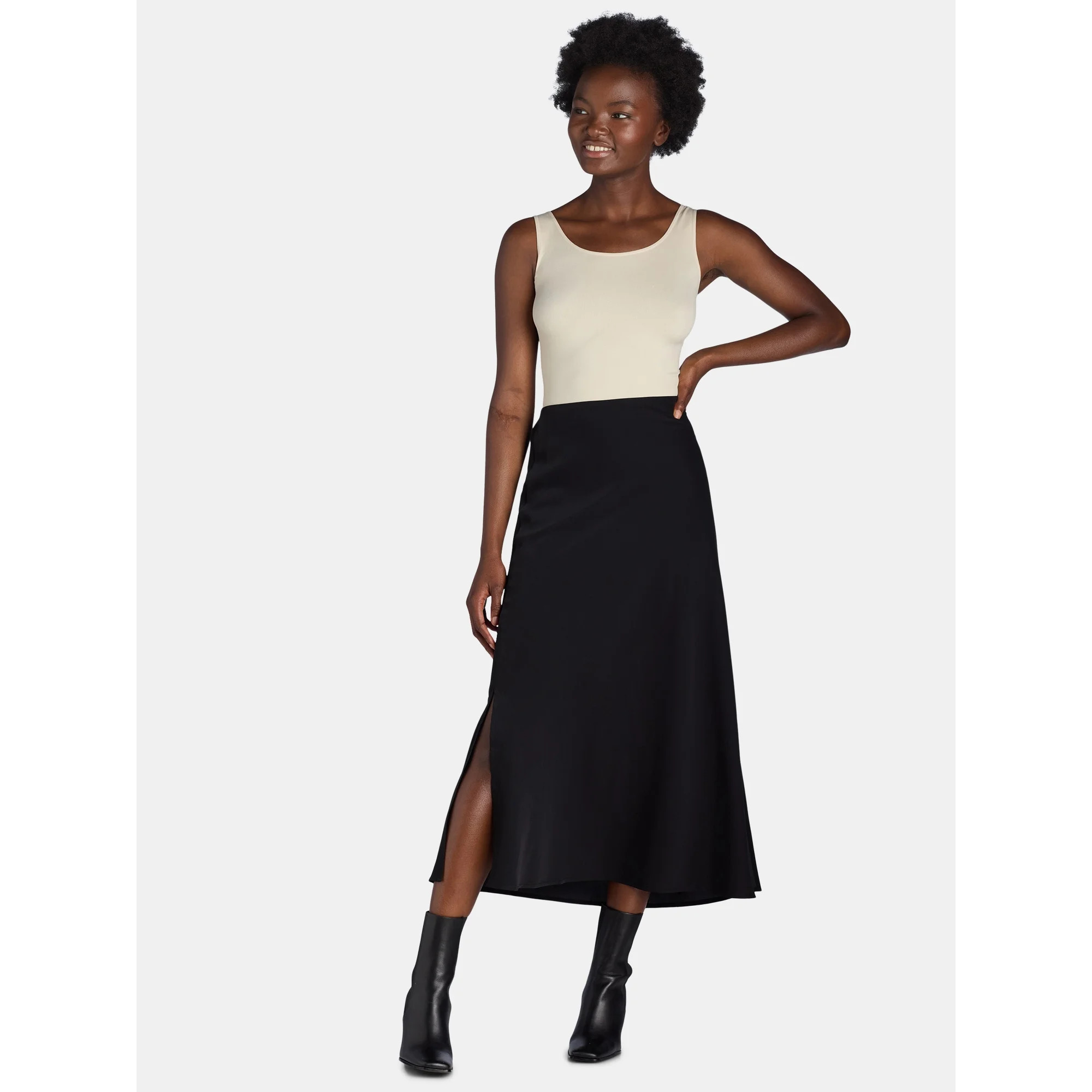Time and Tru Women's Satin Maxi Slip Skirt, Sizes XS-XXXL | Walmart (US)