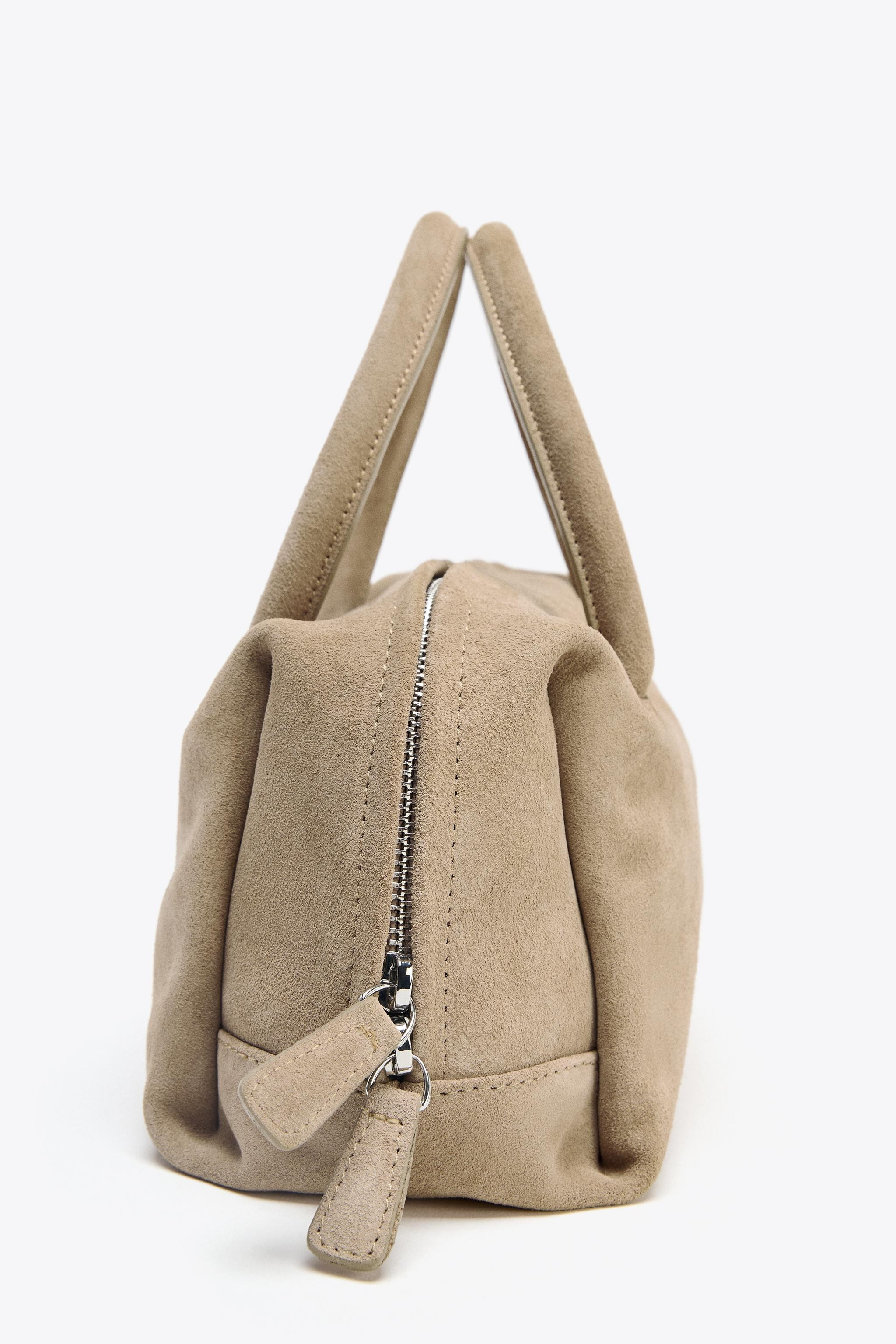SPLIT SUEDE BOWLING BAG | Zara UK