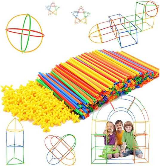 Straw Constructor STEM Building Toys 300 pcs-Colorful ...