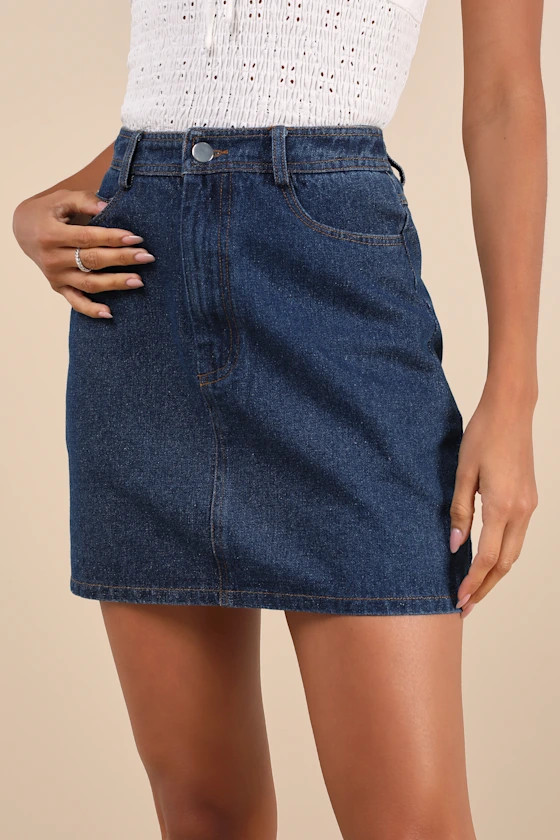 Enviably Cool Dark Wash Denim Mini Skirt | Lulus
