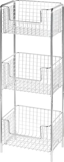 Steel Freestanding 3-Tier Storage Organizer Tower Rack - Chrome | Nordstrom