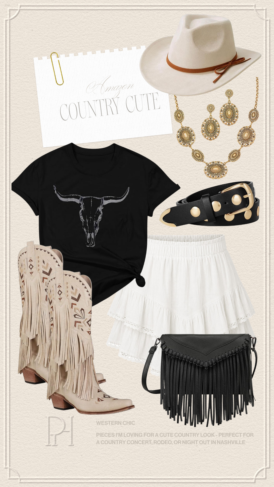 Amazon finds for your next country look!

summer fashion, summer style, summer looks, summer outfit, western chic, western look, western outfit, western style, rodeo look, rodeo outfit, rodeo style, cowboy hat, cowgirl hat, cowgirl boots, cowboy boots, western tee, white skirt, flowy skirt, white mini skirt, fringed purse, black handbag, western handbag, western necklace, western earrings, western jewelry, black belt, country concert look, country concert outfit, country concert style, Nashville look, Nashville look, Nashville style 

 #LTKgrwm #LTKootd #LTKSeasonal