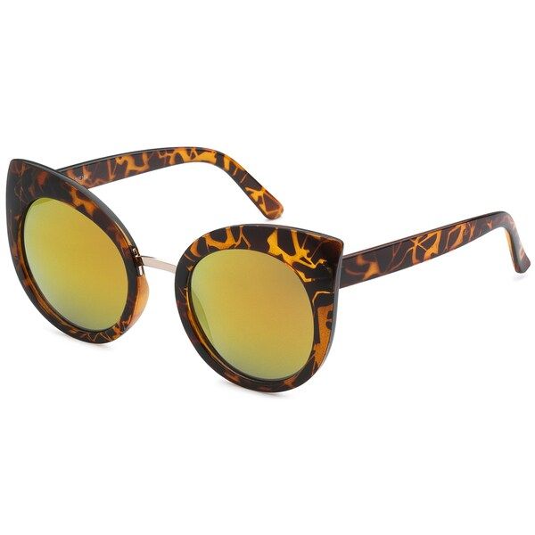 Mechaly MES3903 Womens Tortoise Frame Orange Mirror Lens Sunglasses | Bed Bath & Beyond