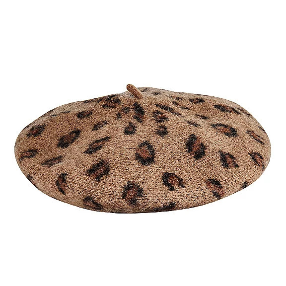San Diego Hat Co. Leopard Print Wool Beret | QVC