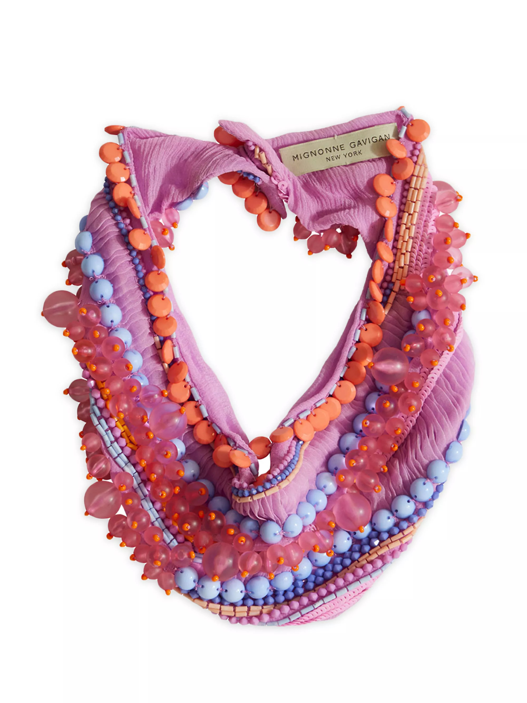Lupita Beaded Silk Chiffon Scarf Necklace | Saks Fifth Avenue