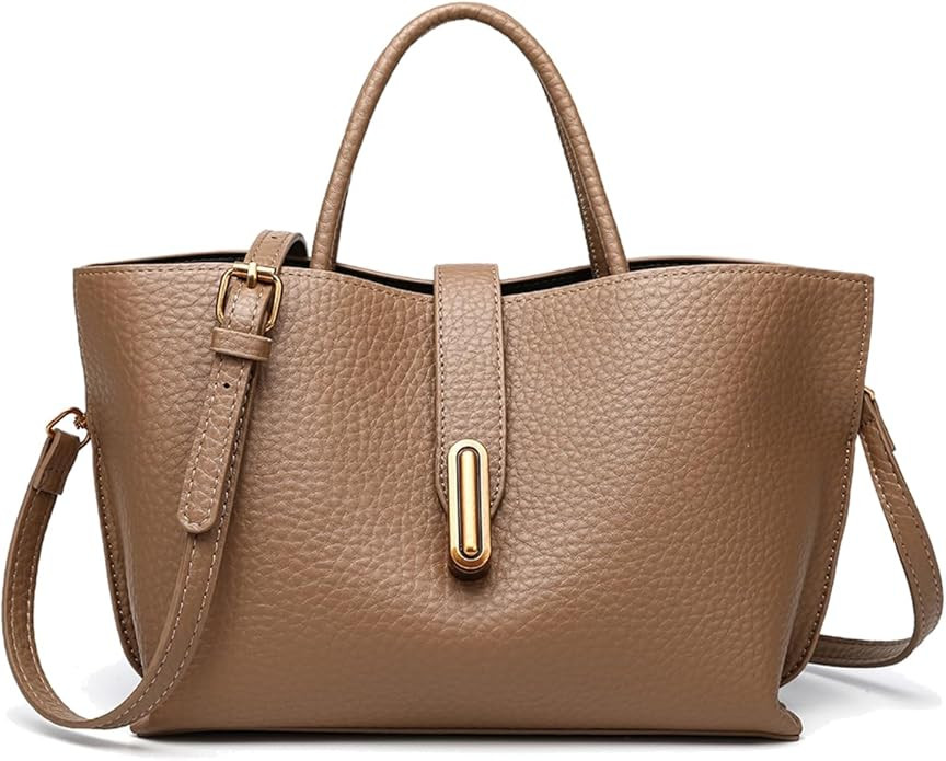 Chic PU Crossbody tote bags for women - Lock Clasp shoulder handbag for Work and Daily Use, Versa... | Amazon (US)