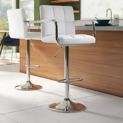 Leith Adjustable Height Swivel Bar Stool | Wayfair North America