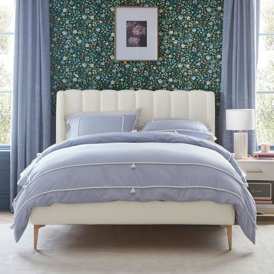 Avalon Channel Stitch Upholstered Bed | Pottery Barn Teen