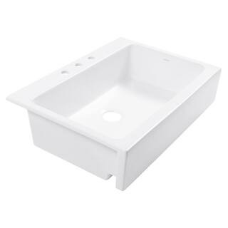 SINKOLOGY Josephine 34 in. Apron Front Farmhouse Fireclay Kitchen Sink in Crisp White SK450-34FC ... | The Home Depot