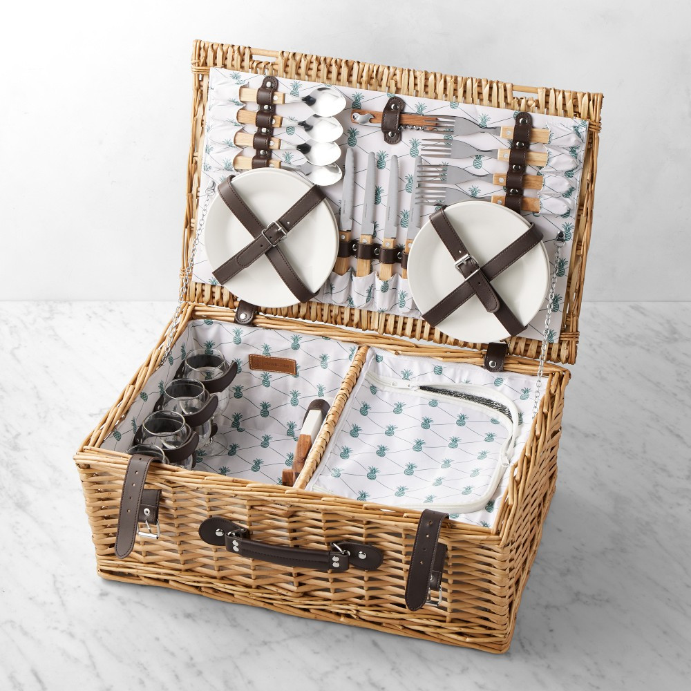 Williams Sonoma 70th Anniversary Pineapple Picnic Basket | Williams-Sonoma
