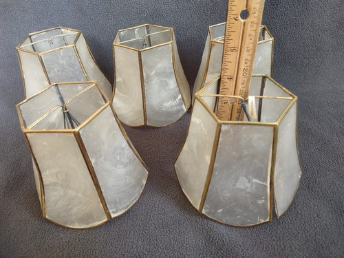 Hexagon Paneled Capiz Shell Clip On Light Shades Set Of 5  | eBay | eBay US