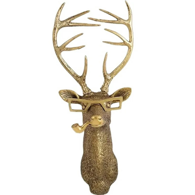 Vintage Gold Animal Head Wall Art Sculpture Modern Home Decor Statue for Living Room Bedroom Offi... | Walmart (US)