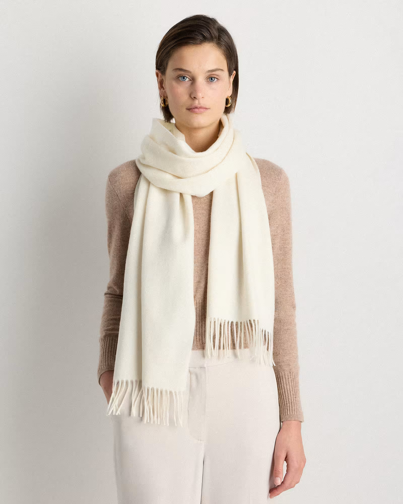 Mongolian Cashmere Woven Fringe Scarf | Quince