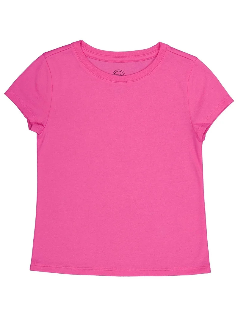 Wonder Nation Girls Short Sleeve Kid Tough T-Shirt, Sizes 4-18 & Plus | Walmart (US)