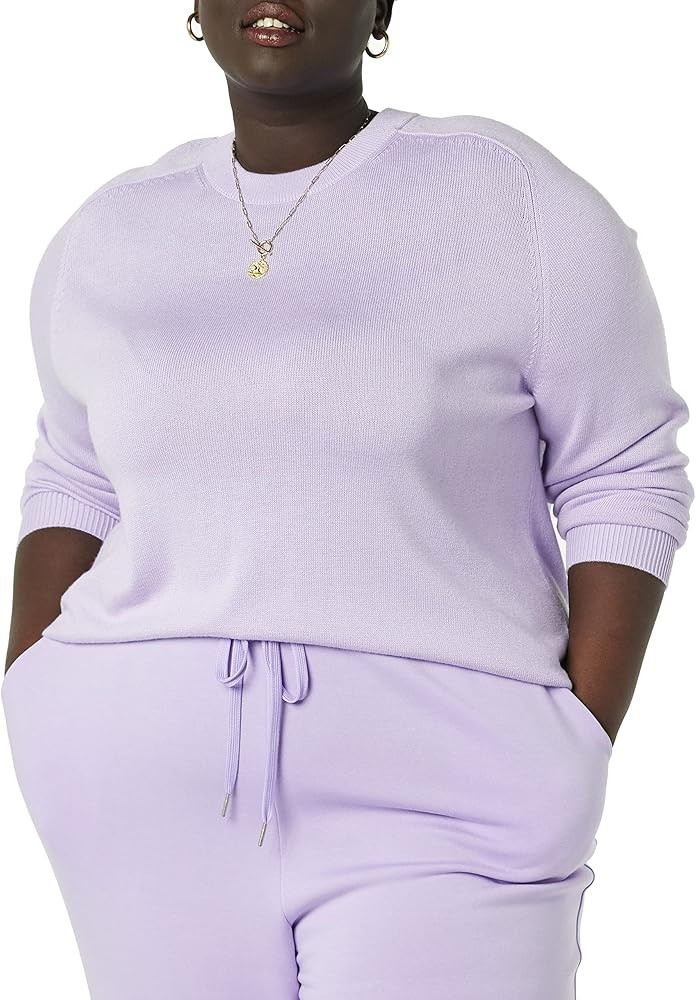 Amazon Aware Women's Pointelle Crewneck Sweater (Available in Plus Size) | Amazon (US)