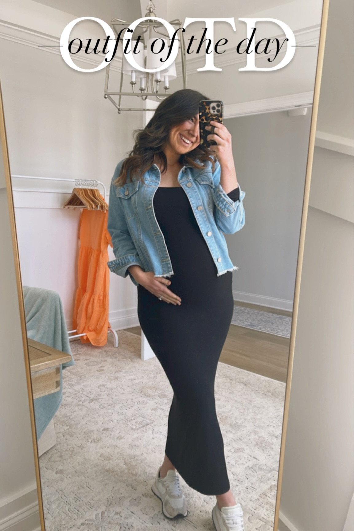 Skims dress, affordable Jean jacket, new balance dupes bump friendly style 

#LTKstyletip #LTKunder50 #LTKunder100