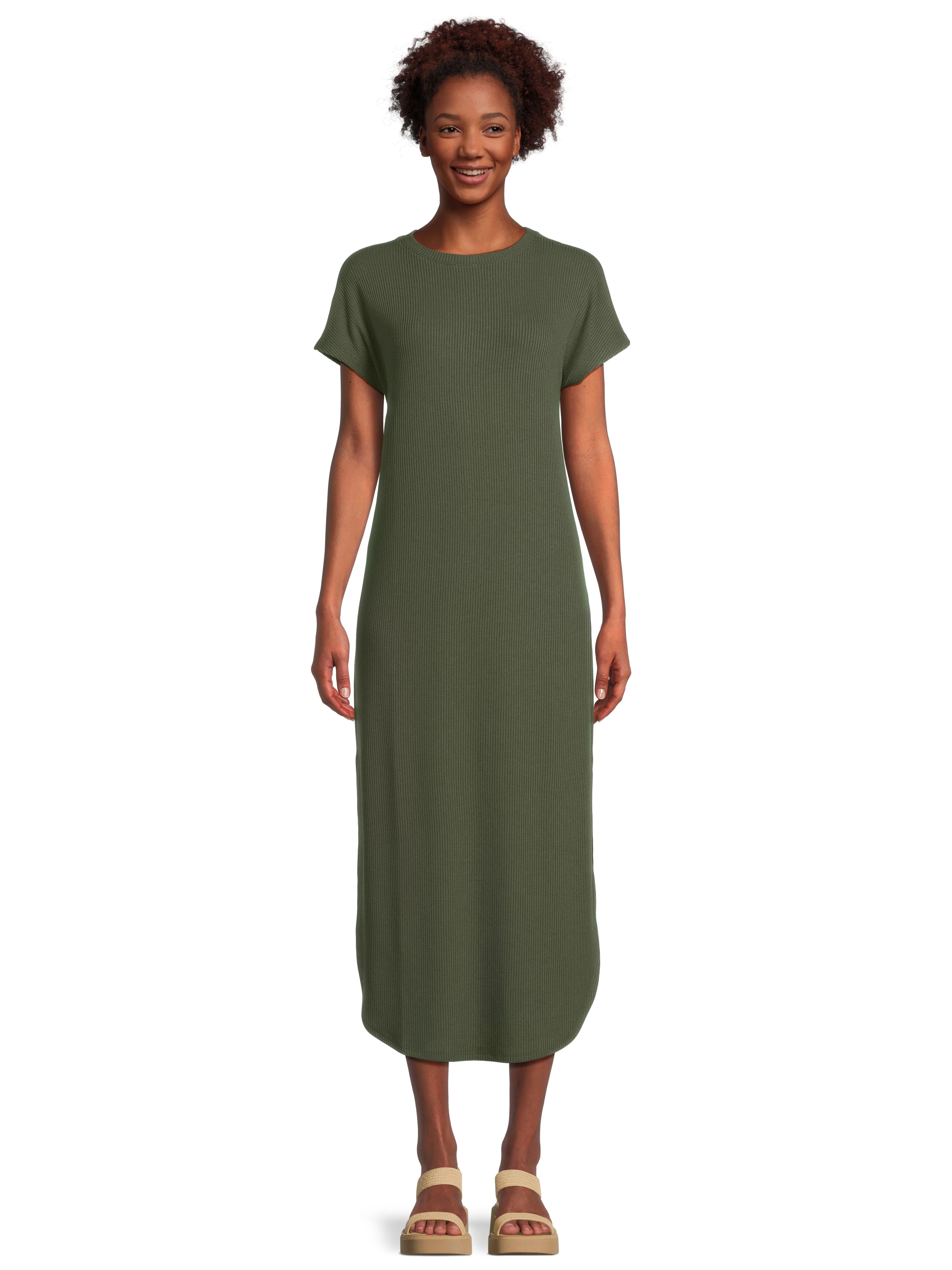 Time and Tru Women's Ribbed Maxi Dress, Sizes XS-3XL | Walmart (US)