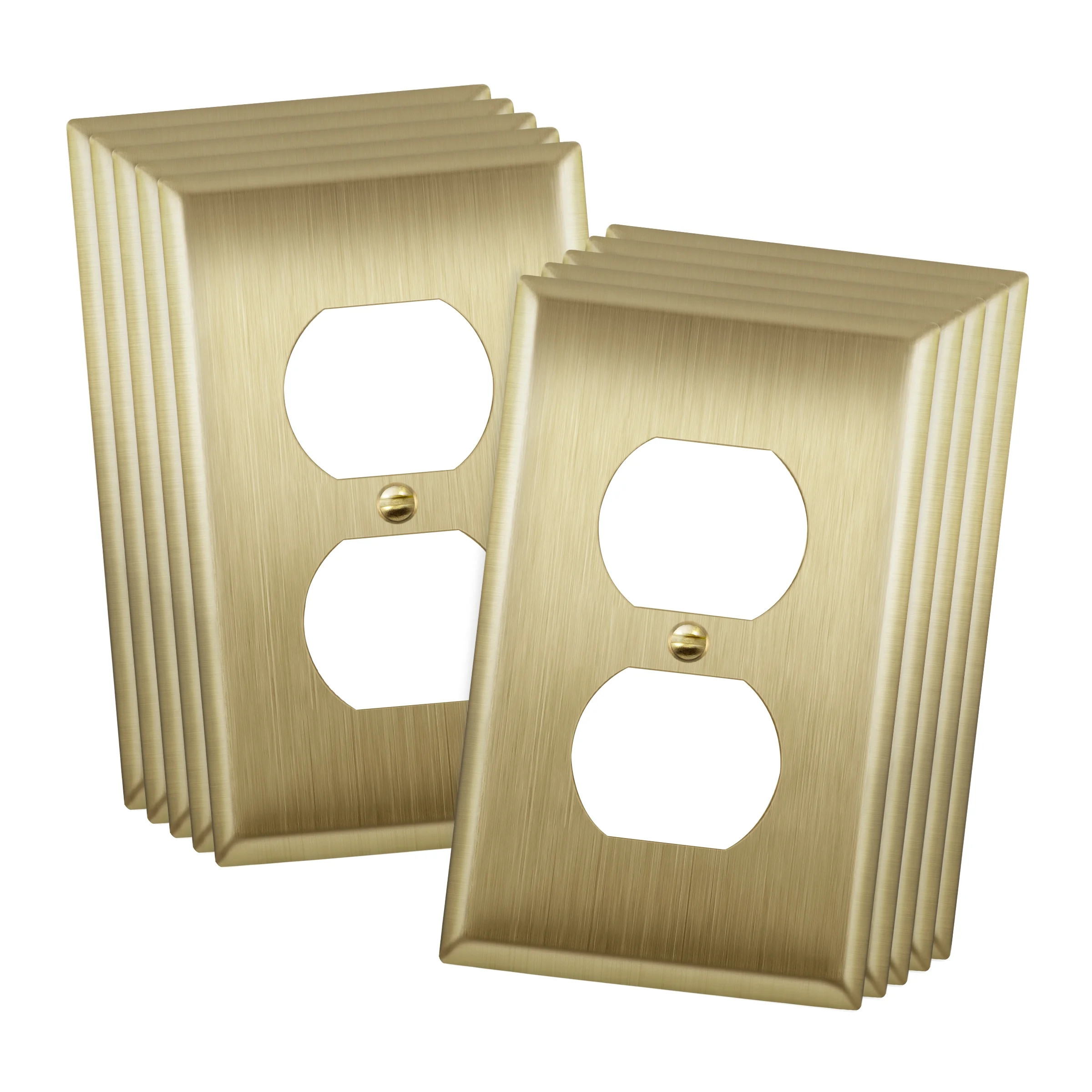 ENERLITES Duplex Outlet Metal Wall Plate, Stainless Steel, Corrosion Resistant, Size 1-Gang, 7721... | Walmart (US)