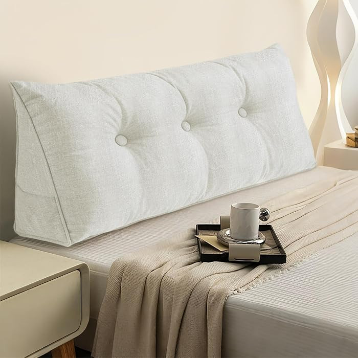 Headboard Pillow Twin Size, Triangle Wedge Pillow for Bed, Reading & Sitting Support, Backrest Cu... | Amazon (US)