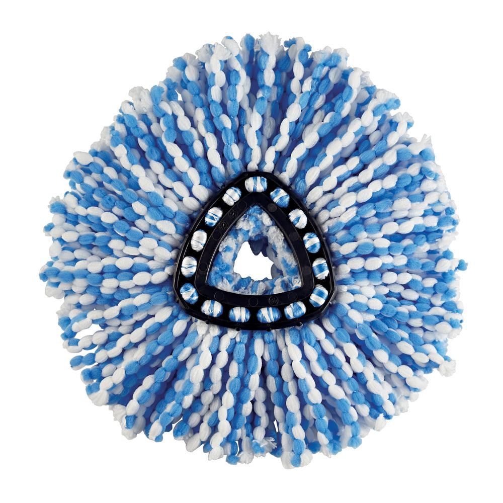 O-Cedar RinseClean Spin Mop Head Refill, Blue/White | The Home Depot