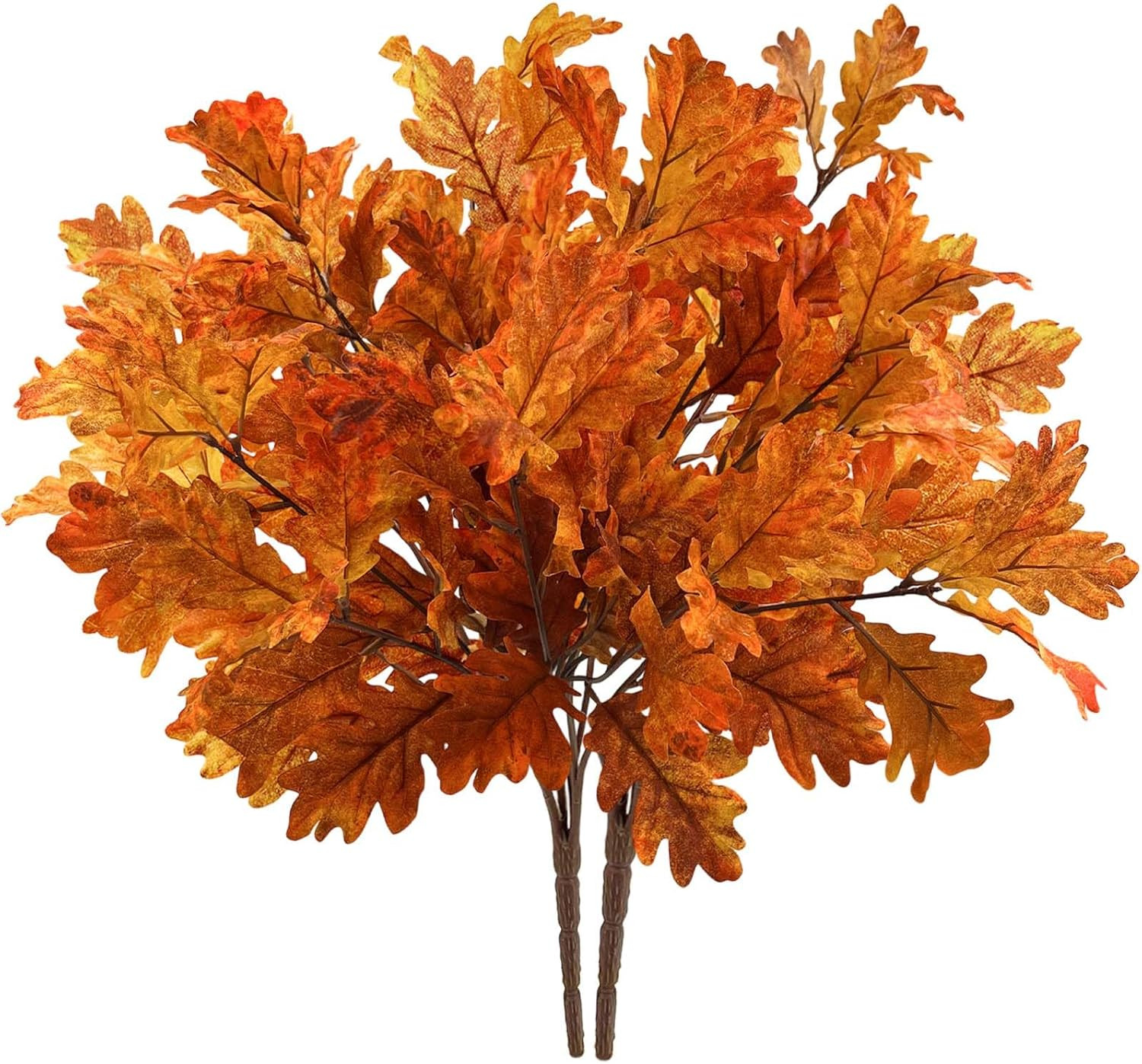 SNAIL GARDEN 2 Pack 21.6in/55cm Artificial Fall Stems with 106 Ombre Leaves,Realistic Autumn Foliage for Vase Fillers, Thanksgiving & Halloween Decor | Amazon (US)