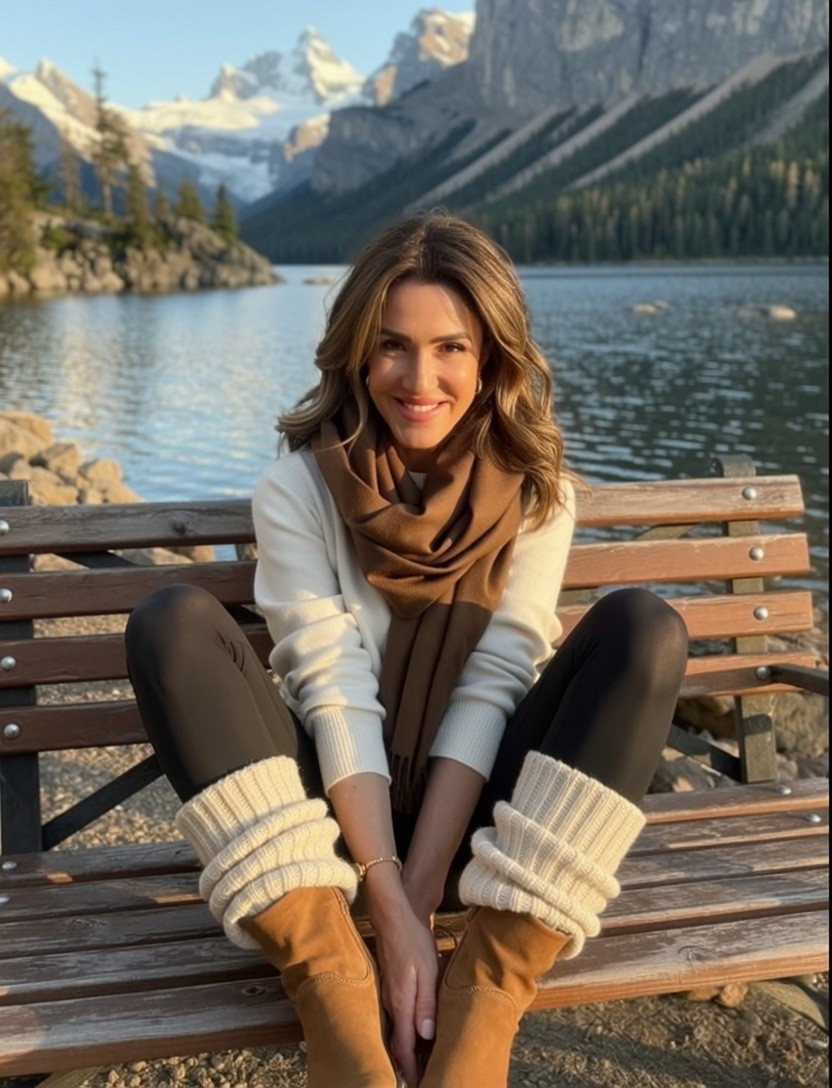 Cozy Mountain Vibes 🏔️

Nothing beats a warm, layered look for those crisp fall days! This neutral palette is my go-to for staying comfy and chic.

✨ Cream ribbed sweater – soft & oversized perfection
✨ Camel fringe scarf – adds warmth & texture
✨ Black fleece-lined leggings – can’t live without these!
✨ Tan hiking boots – stylish AND functional
✨ Cable knit boot cuffs – the coziest finishing touch

This entire outfit keeps me warm without sacrificing style. Perfect for mountain adventures, pumpkin patches, or just running weekend errands!

Shop my look through the link in my bio! 🍂
#LTKSeasonal #LTKStyleTip #FallFashion #CozyStyle #MountainLife #FallOutfit #NeutralStyle #LayeredLook

#LTKSeasonal #LTKdayinmylife