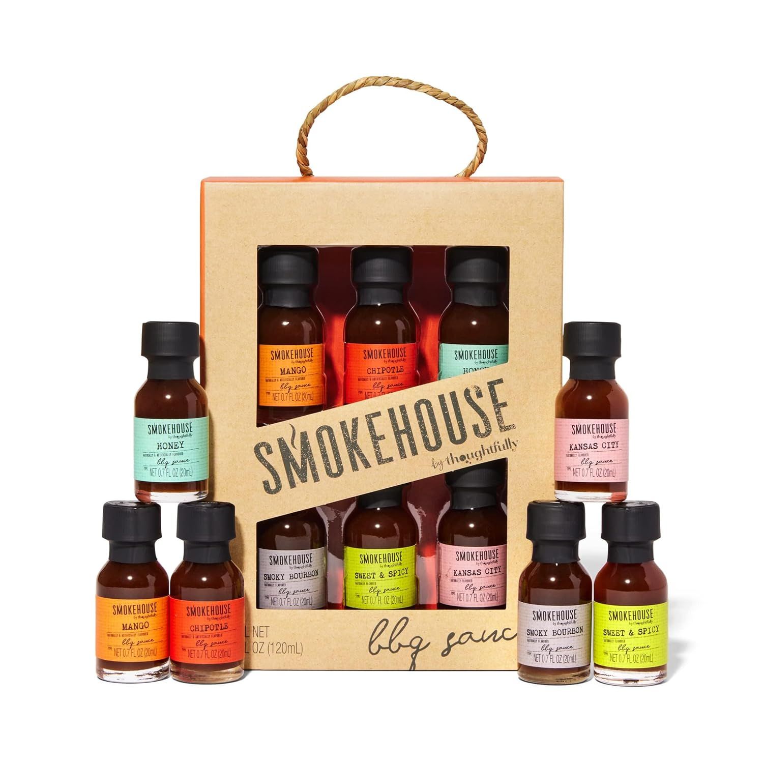 Smokehouse by Thoughtfully, Gourmet Mini BBQ Sauce Gift Set, Flavors Include Honey, Chipotle, Swe... | Amazon (US)