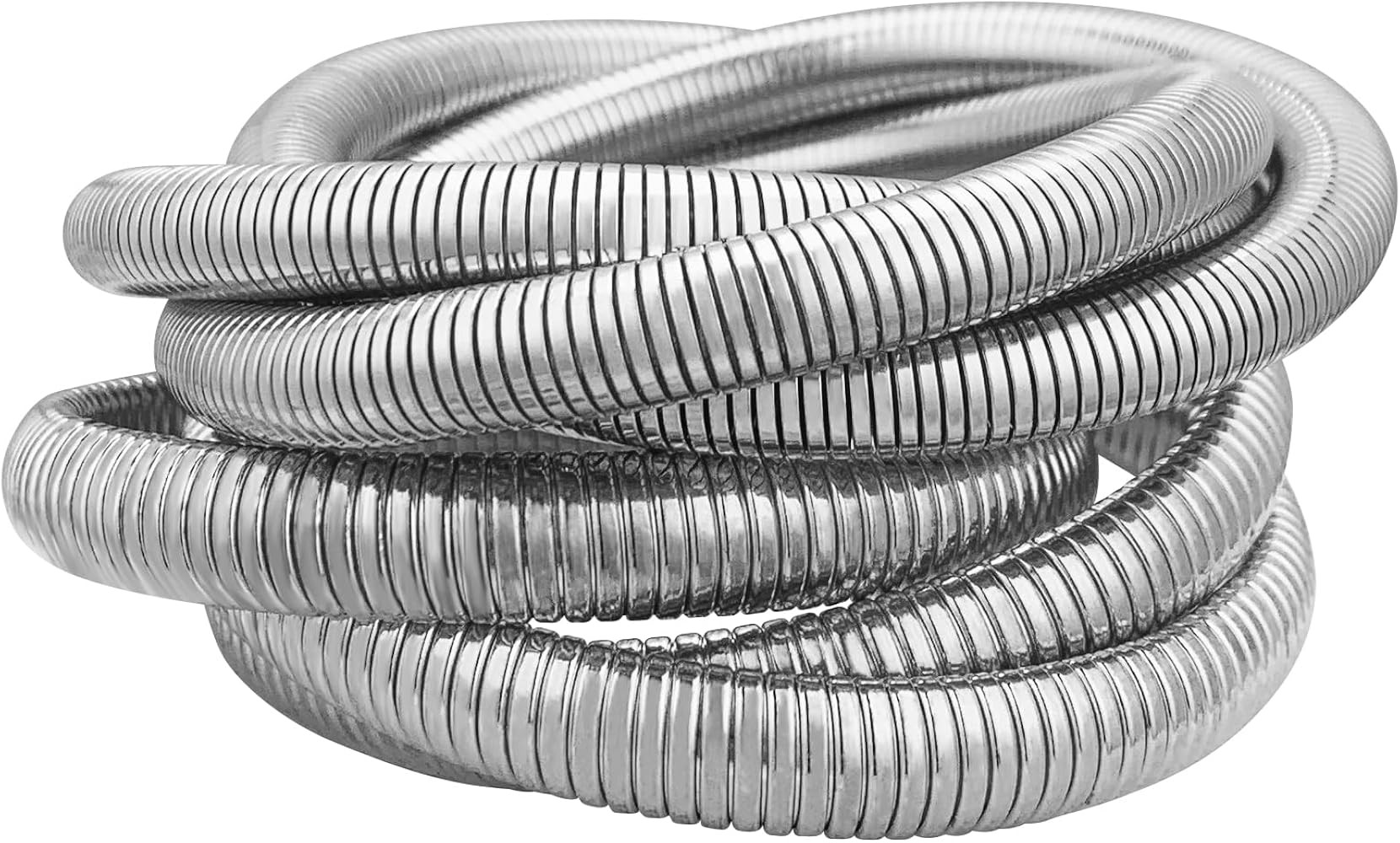 YBMYCM 5PCS Bangles Bracelets for Women Chunky Stretch Bracelet Set Stainless Steel Chain Flexibl... | Amazon (US)