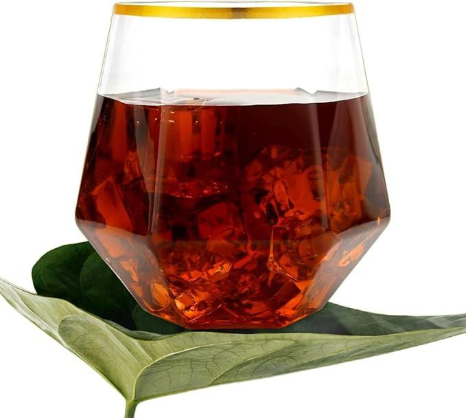 24 piece Diamond Shape Plastic Cup w/Cocktail Recipe Book(100+ Recipes), Ideal for Indoor Outdoor... | Amazon (US)