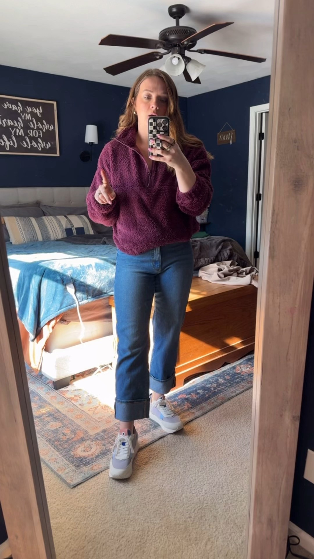 The pullovers are on clearance in my Walmart! I sized up to a medium for a more oversized fit and the jeans run tys I’m wearing a 4! 

#LTKPetite #LTKootd