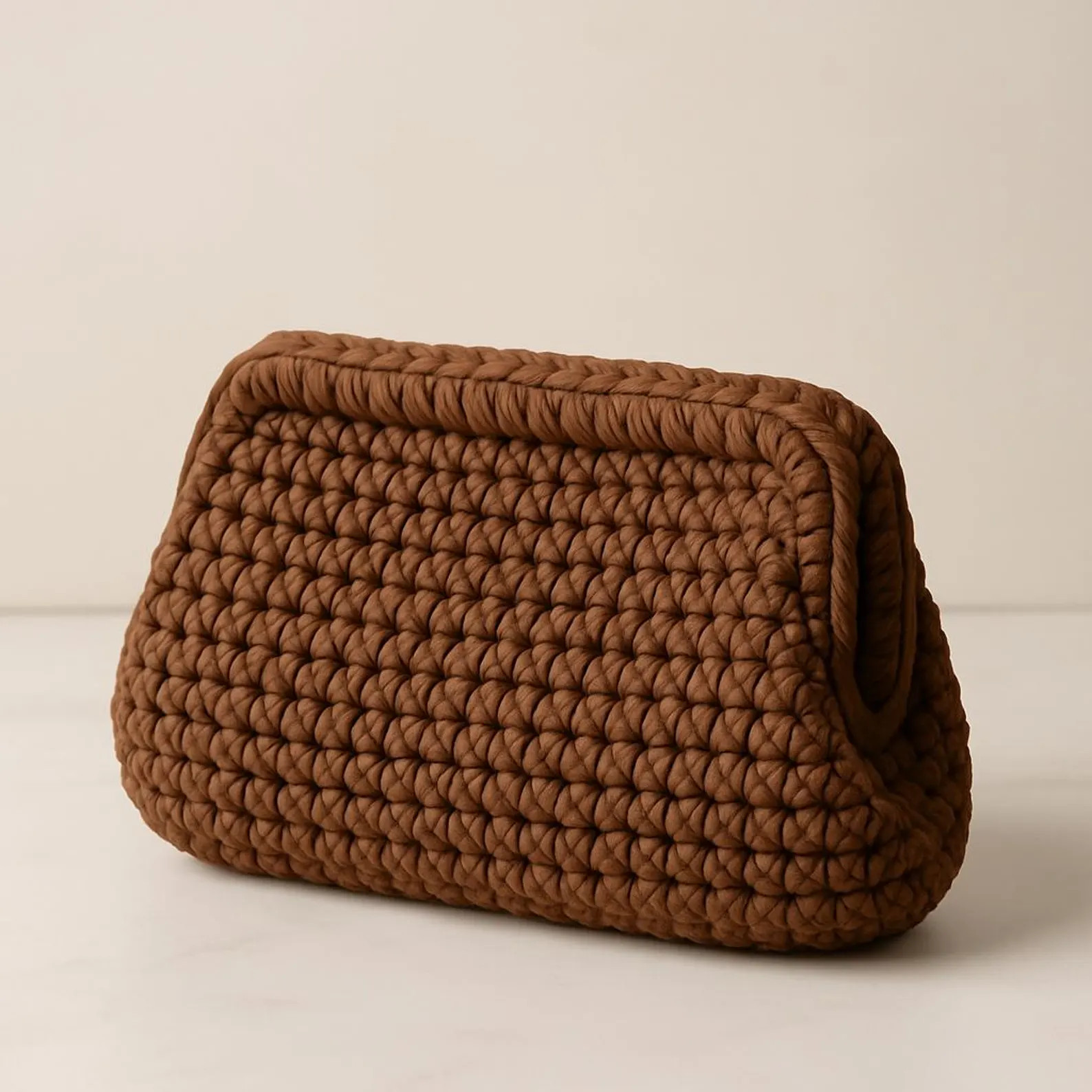 Handmade Crochet Clutch Bag: Eco-Friendly T-Shirt Yarn Handbag | Etsy (US)