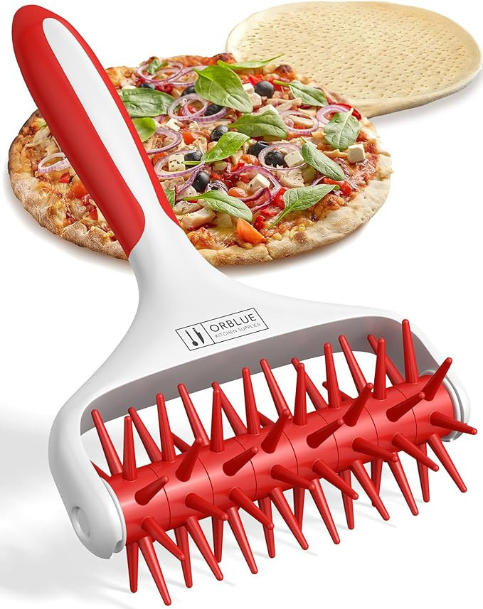 Orblue Pizza Dough Docker, Pastry Roller with Spikes, Pizza Docking Tool for Home & Commercial Ki... | Amazon (US)
