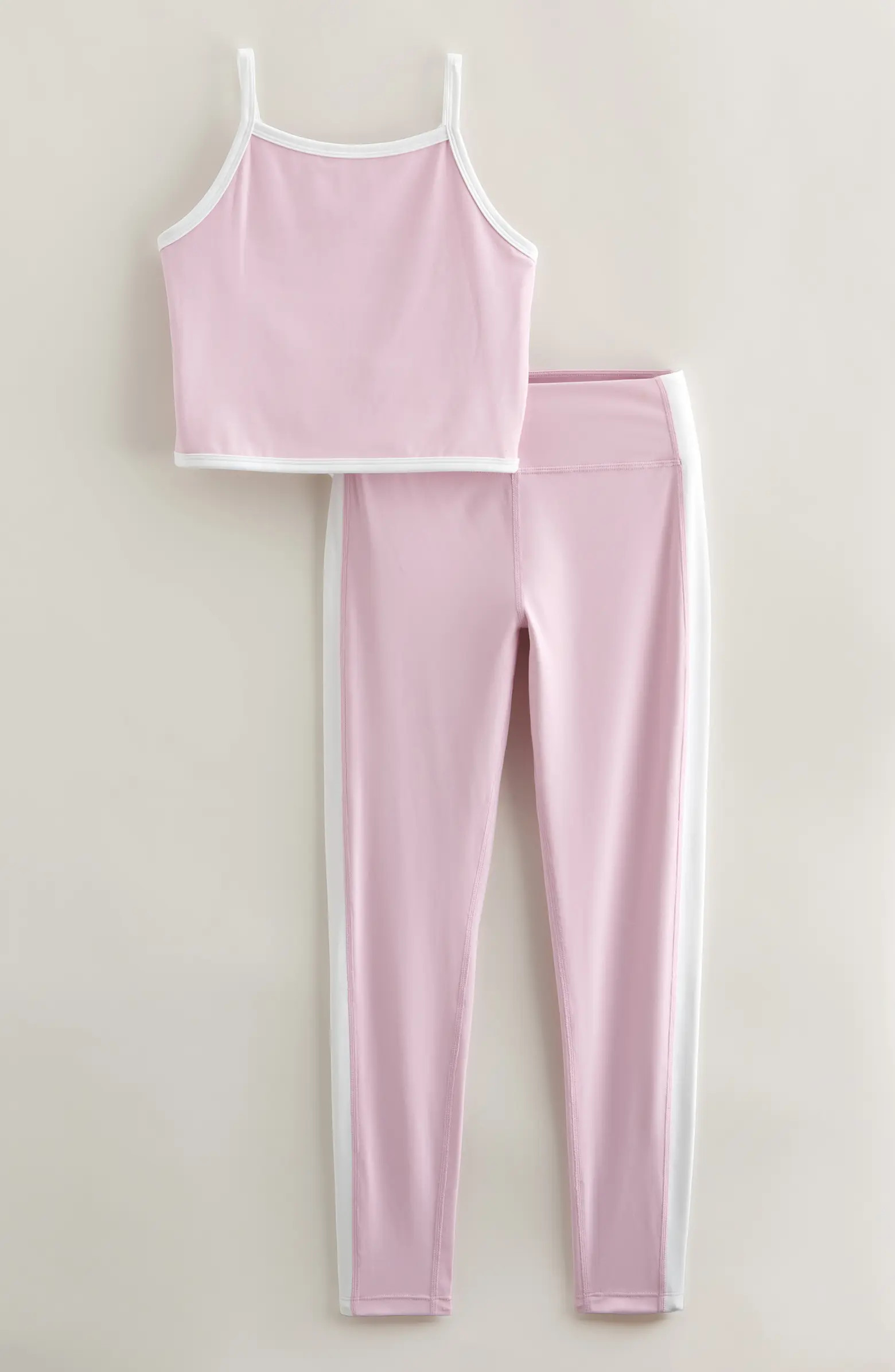 Zella Girl Kids' Earn Your Stripes Crop Tank & Leggings Set | Nordstrom | Nordstrom