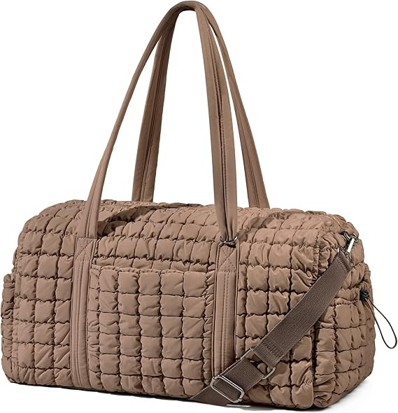 Quilted Travel Duffle Bag for Women Weekender Bag Large Puffer Overnight Bags Soft Puffy Duffel B... | Amazon (US)