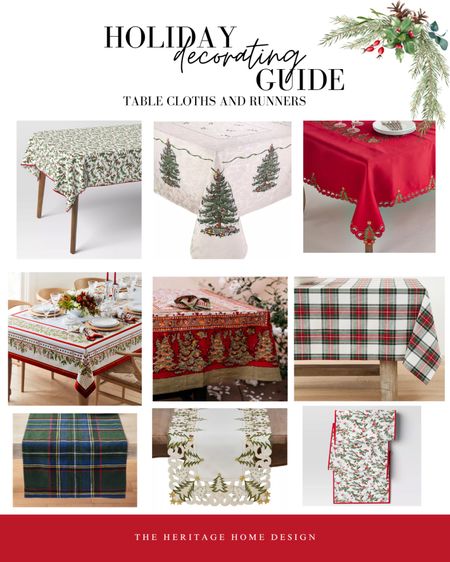 Lay the foundation for your Christmas tablescape with a beautiful and festive table cloth or runner  

#LTKSeasonal #LTKHoliday #LTKhome