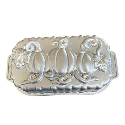 NordicWare Pumpkin Loaf Pan Non-stick Cast Aluminum 6 Cups Fall Harvest USA | eBay US