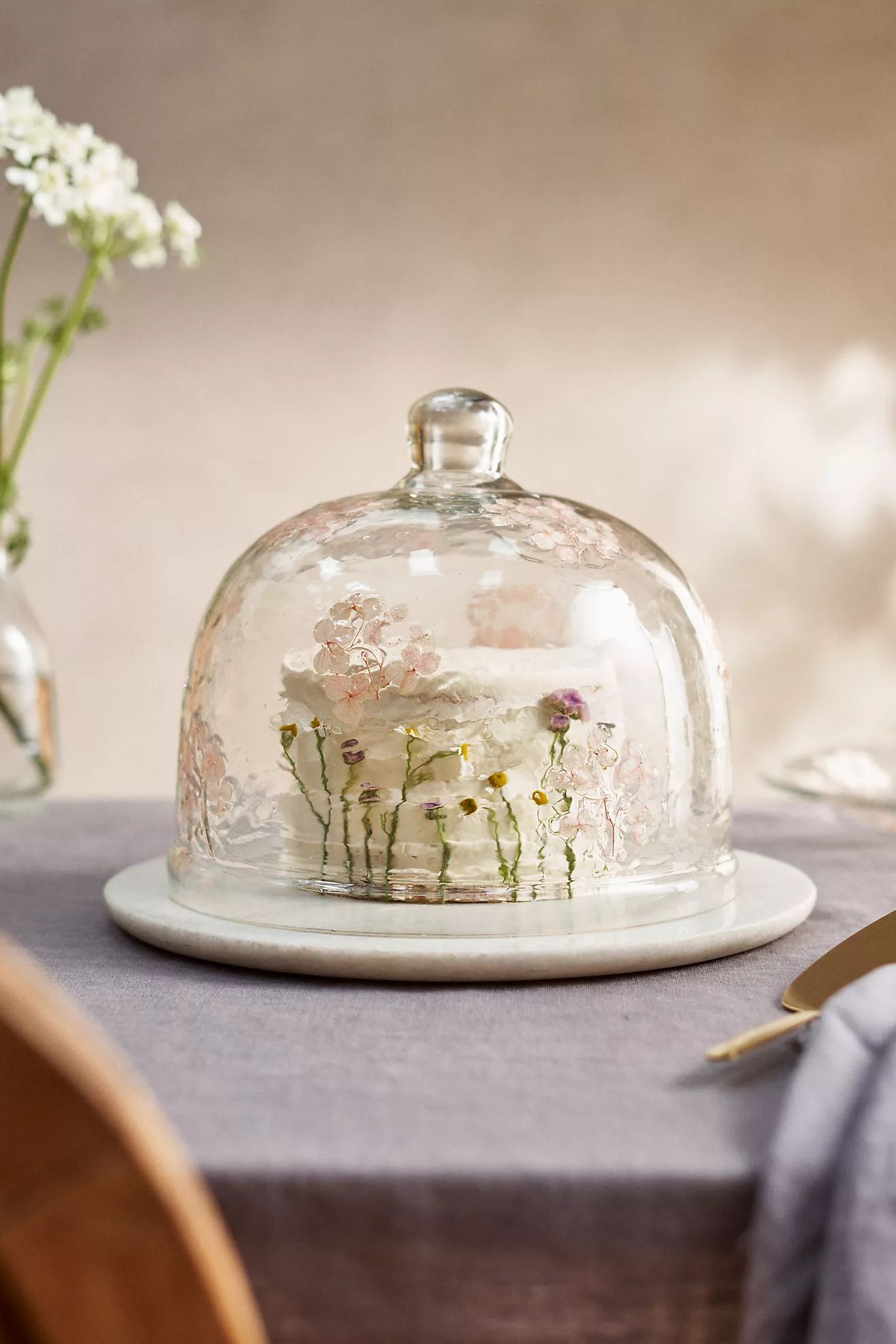 Pressed Floral Glass Cloche | Anthropologie (US)
