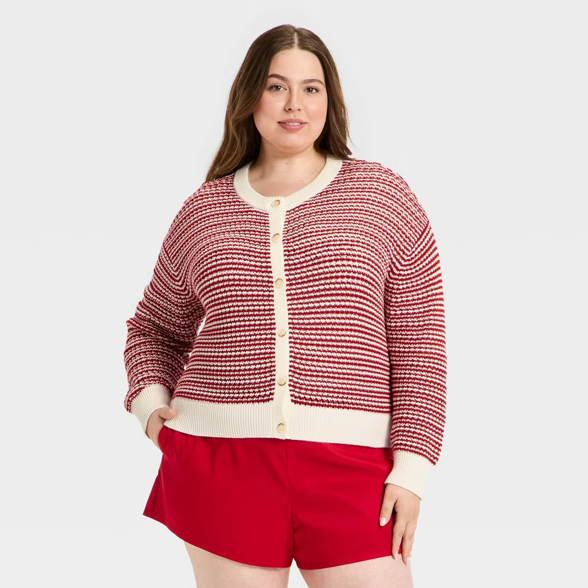 Women's Valentine's Day Cardigan Sweater - Universal Thread™ Red Striped | Target