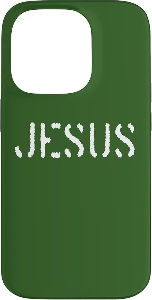 Jesus The Name of Jesus Army Stencil Font Light Text Case for iPhone 14 Pro | Amazon (US)