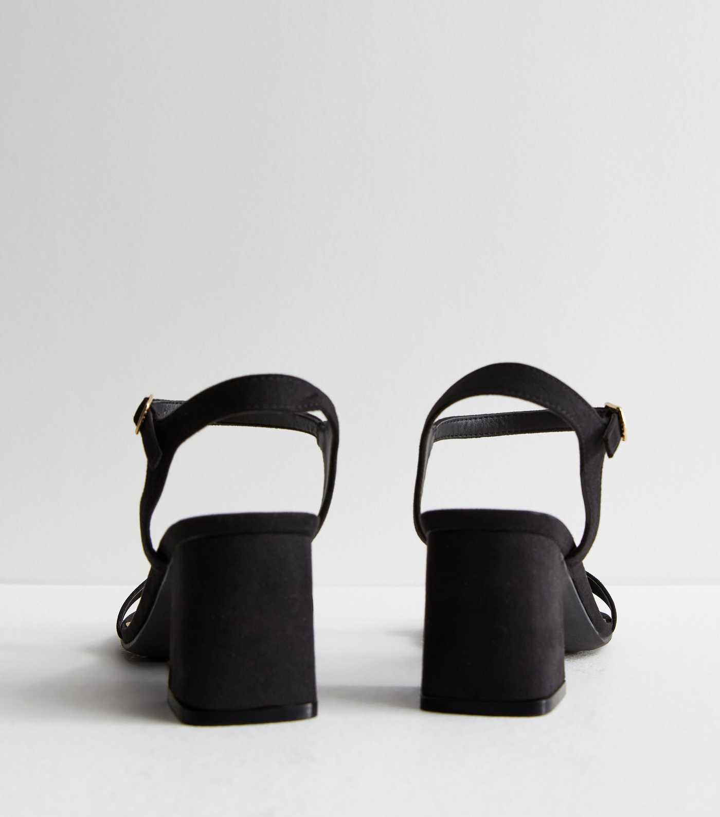 Black Suedette 2 Part Block Heel Sandals | New Look | New Look (UK)
