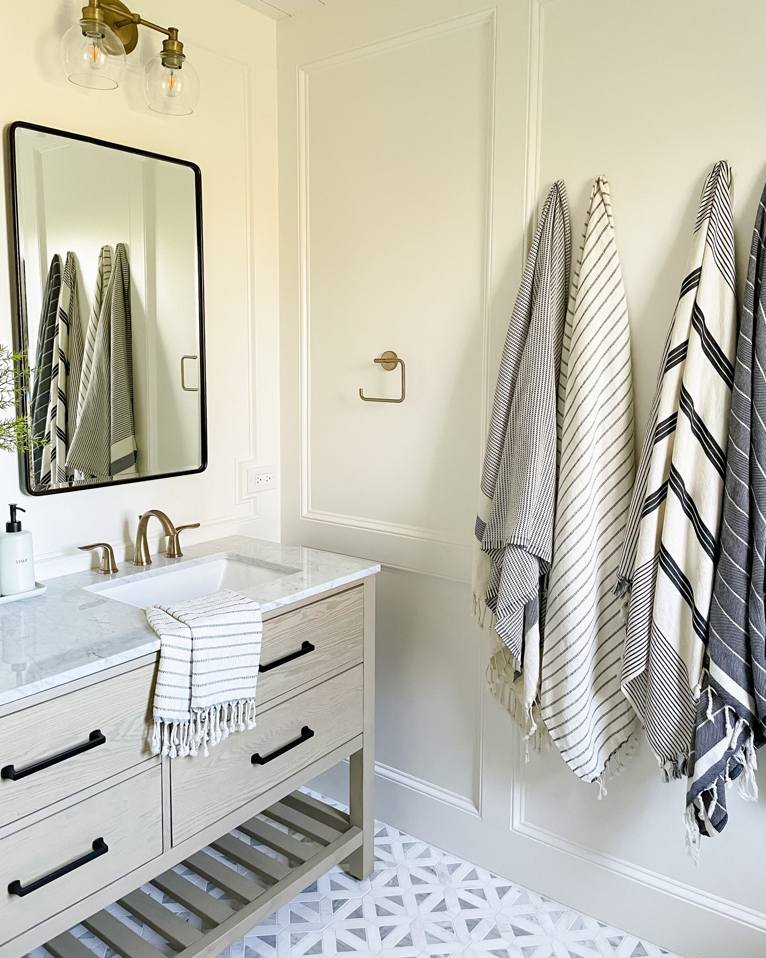 Sale Alert! Bathroom mirror. Recessed medicine cabinet. Turkish towels. Marble tile. Drawer pulls. Drawer handles. Hardware. Bathroom faucet  

#LTKFind #LTKsalealert #LTKhome