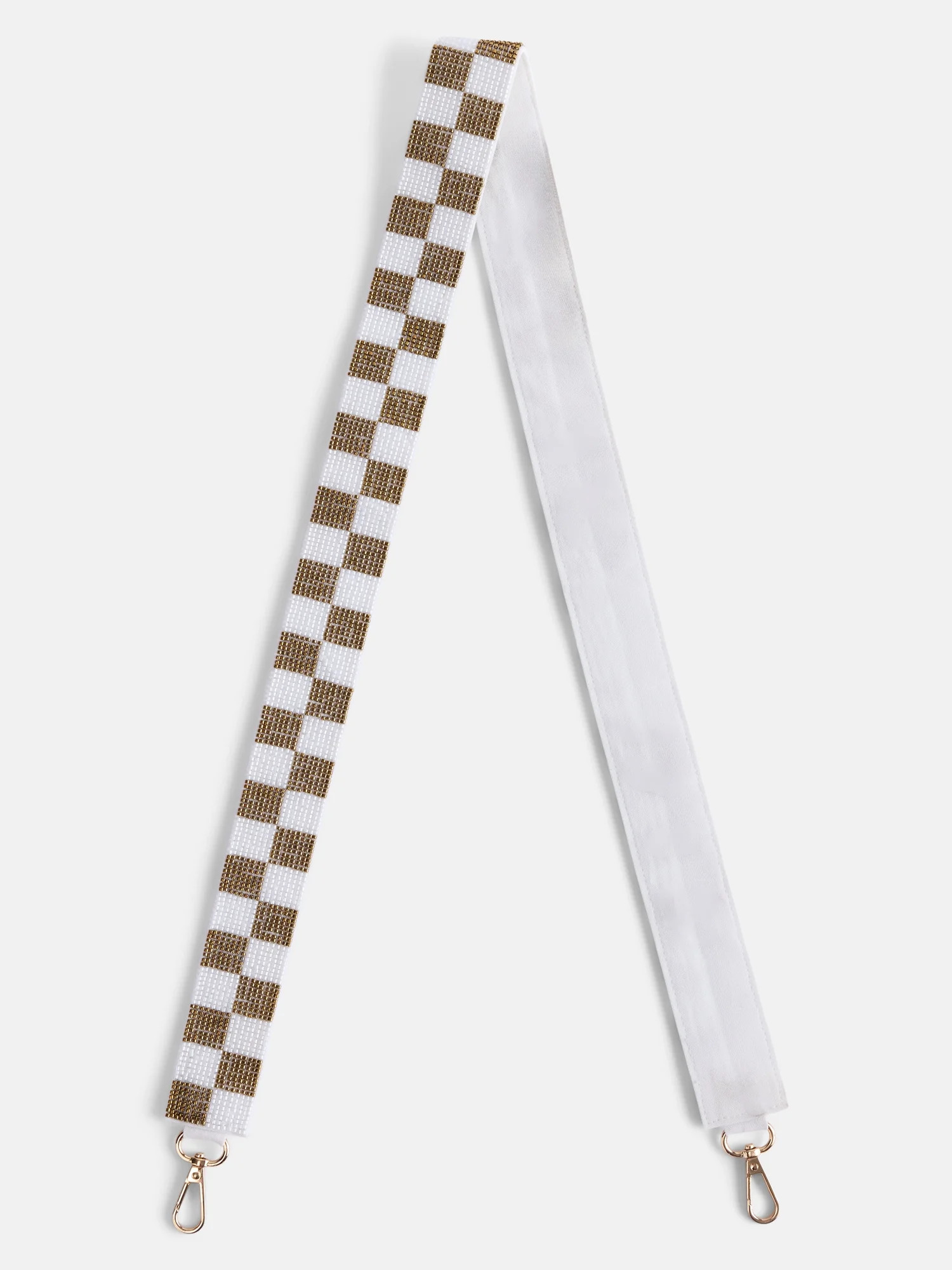 No Boundaries Women's Game Day Beaded Strap, Tan & White Checkered | Walmart (US)