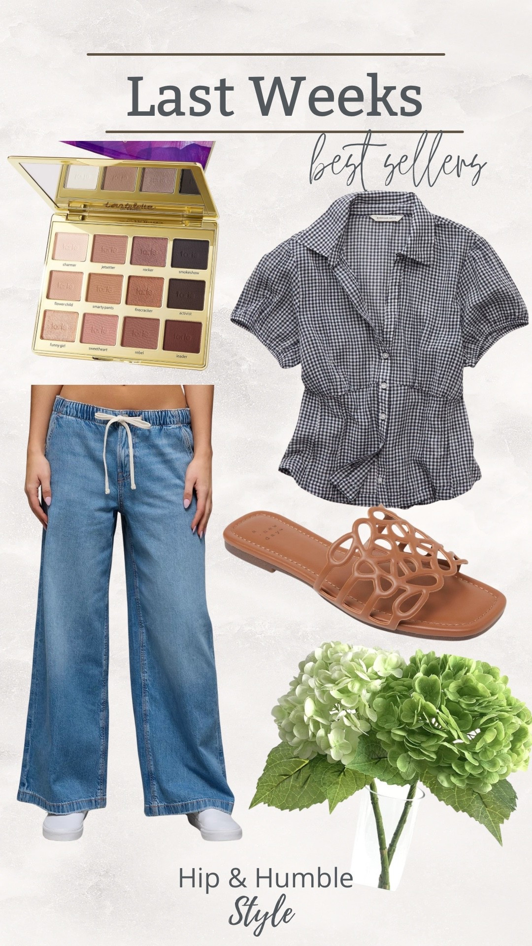 This weeks follower favorites, jeans, gingham
Top, faux hydrangeas, eye makeup pallet, sandals 

#LTKOver40 #LTKBeauty #LTKHome