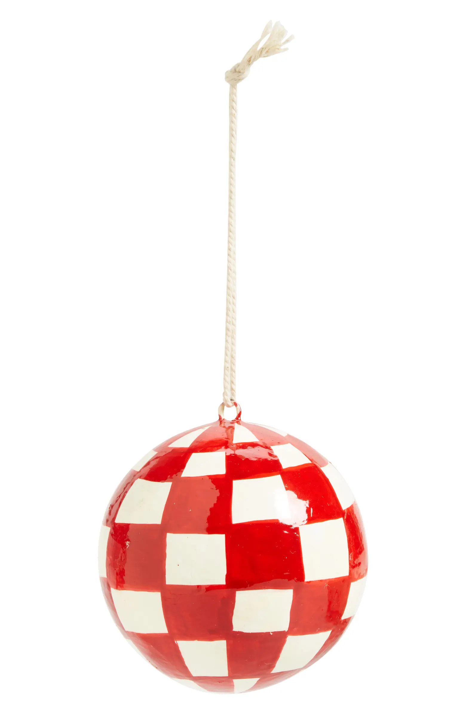Papier Mâché Check Ornament | Nordstrom