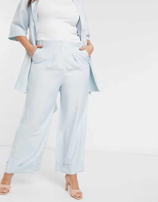 Native Youth Plus relaxed wide leg tailored pants two-piece | ASOS (Global)