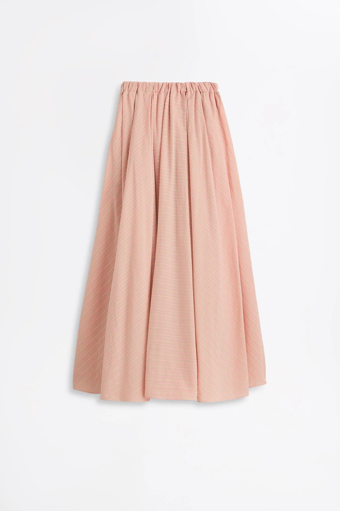 STRIPE GATHER SKIRT - BEIGE.PINK - Scanlan Theodore | Scanlan Theodore US