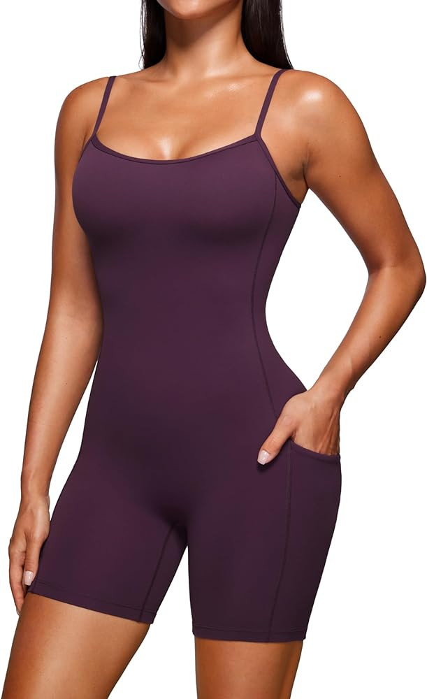 CRZ YOGA Butterluxe Athletic Rompers for Women Adjustable Padded Tank Top Workout Shorts Jumpsuit... | Amazon (US)